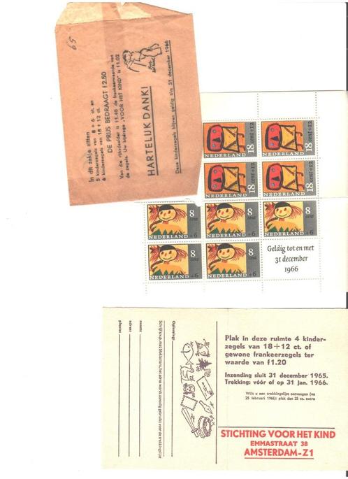Kinderpostzegel's met envelopvanaf  1966 - zie specificatie, Postzegels en Munten, Postzegels | Nederland, Postfris, Na 1940, Ophalen of Verzenden