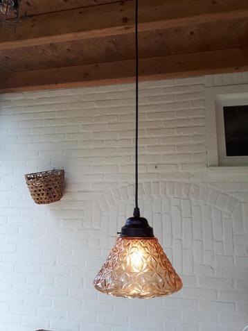 Vintage retro hanglamp glas Design Mid Century jaren 60. beschikbaar voor biedingen