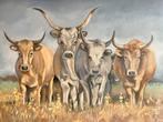 Schilderij wilde runderen, Ophalen of Verzenden