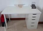 2 x bureau Ikea Lagkapten/Alex wit, Huis en Inrichting, Bureaus, Ophalen, Zo goed als nieuw