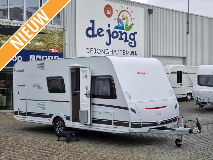 Dethleffs C'Go 495 QSK Active, Caravans en Kamperen, Caravans, Bedrijf, tot en met 5, 1000 - 1250 kg, Treinzit, Dethleffs, Dwarsbed