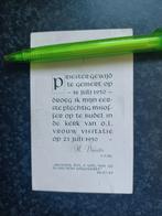 Prentje en foto priester Harrie Davits Gemert Budel, Ophalen, Bidprentje