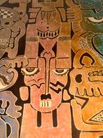 Zeer groot batik schilderij 150/90 cm gesigneerd Murjoko, Ophalen