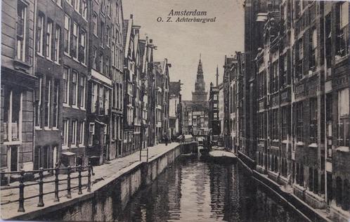 Zeer mooie oude Briefkaart: 0.Z. Achterburgwal in Amsterdam., Verzamelen, Ansichtkaarten | Nederland, Gelopen, Noord-Holland, 1920 tot 1940