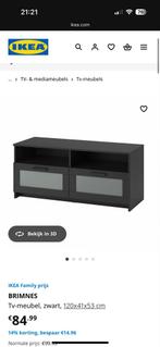 Ikea Brimnes TV Meubel Zwart 120cm, Huis en Inrichting, Kasten | Televisiemeubels, Ophalen, Kunststof, Gebruikt, 100 tot 150 cm