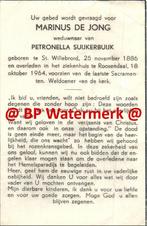 Jong de Marinus 1886 St Willebrord 1964 Roosendaal x Suijker, Verzamelen, Bidprentjes en Rouwkaarten, Bidprentje, Ophalen of Verzenden