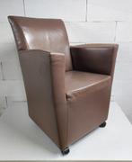 4 stuks leren Montis eetkamerstoelen, Ophalen, Gebruikt, Bruin, Leer