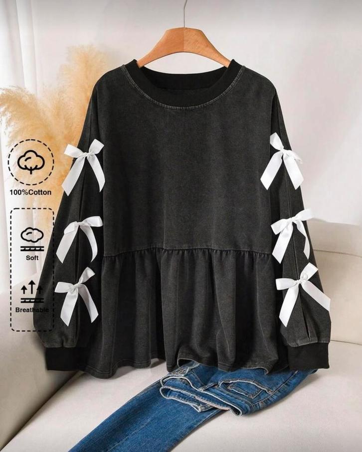 Top Nora Zwart (44-52), Kleding | Dames, Grote Maten, Nieuw, Shirt of Top, Zwart, Verzenden