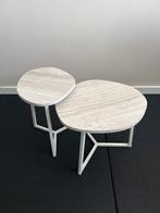 Marmeren bijzettafels / salontafel set van Kwantum, Ophalen, Minder dan 55 cm, Gebruikt, Ovaal