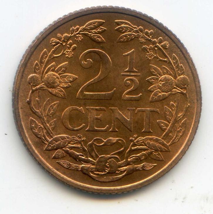 Nederlandse Antillen 2,5 Cent 1959 FDC- Kleur !, Postzegels en Munten, Munten | Nederland, Koningin Juliana, Verzenden