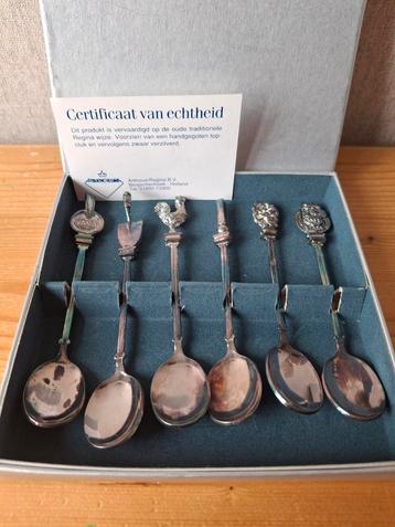 Zwaar verzilverde VARA jubileum thee lepeltjes 6 stuks beschikbaar voor biedingen