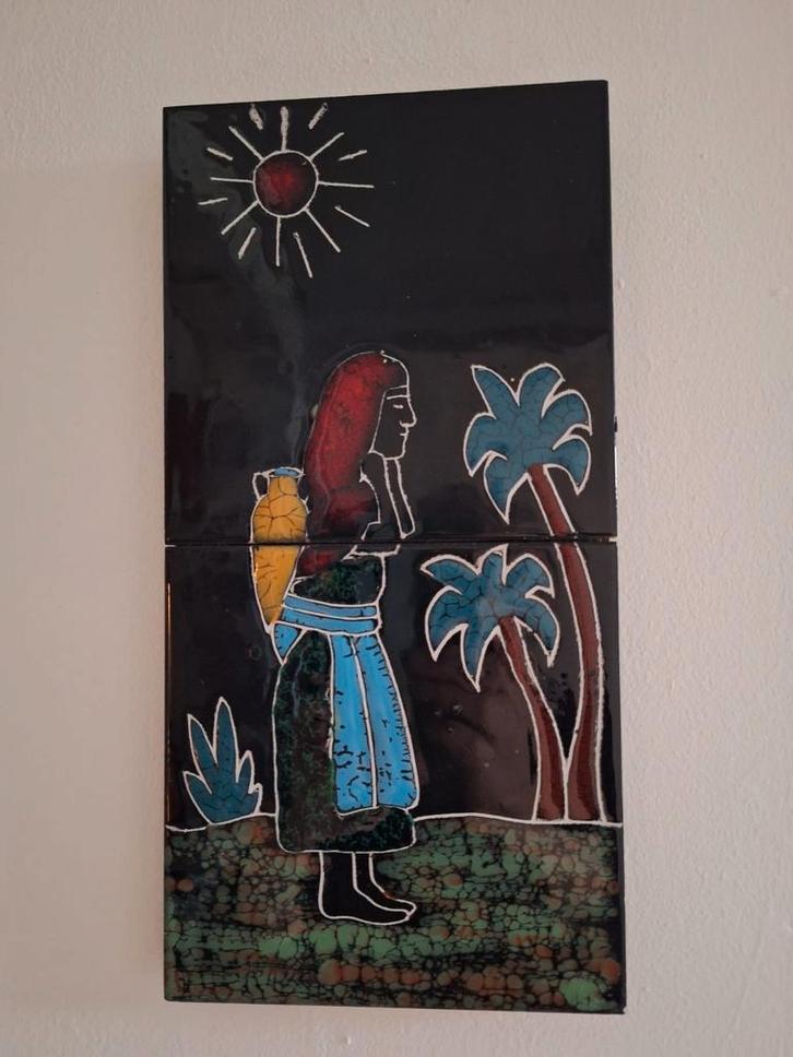 Tunesië tegels, folklore , wanddecoratie, Huis en Inrichting, Woonaccessoires | Wanddecoraties, Ophalen of Verzenden