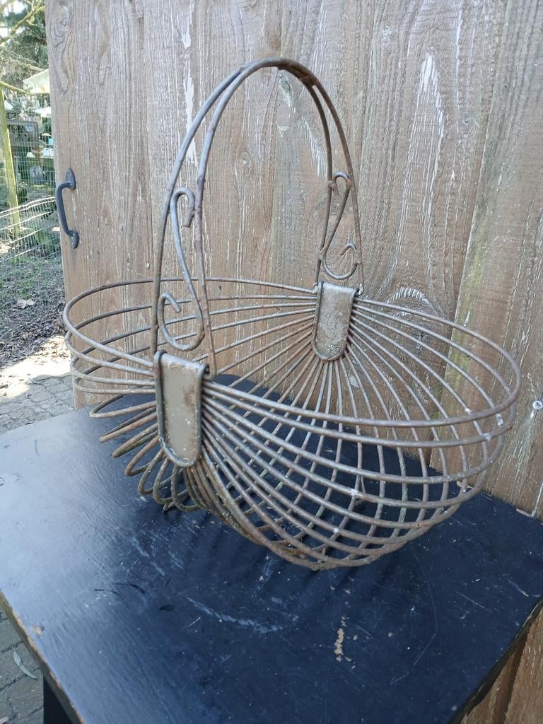 Vintage Metalen Mand met Handvat, Huis en Inrichting, Ophalen of Verzenden