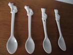 4 stuks wit porselein lepeltjes kat lepel poes 14 cm p stuk, Overige materialen, Nieuw, Ophalen of Verzenden, Vaatwasserbestendig