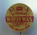 Permanent wrijfwas Schipper Oud Beijerland speldje ( V_212a), Verzamelen, Verzenden, Zo goed als nieuw, Merk, Speldje of Pin