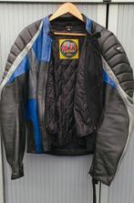 MQP leren motorjas - Blauw/Zwart - Maat M, MQP, Ophalen of Verzenden, Zo goed als nieuw, Maat 48/50 (M)