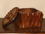 vintage houten bakje met deksel, potpourri doosje brutalisme, Verzenden