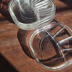 Set van 4 glazen fondueborden – jaren 80 | vintage | retro, Huis en Inrichting, Keuken | Servies, Verzenden, Bord(en), Overige stijlen