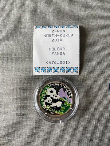 Noord-Korea 2-Won 2010 Panda Zilveren Munt beschikbaar voor biedingen