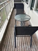 Tuinset - 2 stoelen en glazen tafel, Tuin en Terras, Tuinsets en Loungesets, Overige materialen, Gebruikt, Tuinset, Eettafel