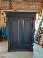 Brocante houten kast mat zwart, Huis en Inrichting, Ophalen, Gebruikt