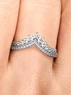 Zilveren Pandora Princess wishbone ring Maat 18-19, Sieraden, Tassen en Uiterlijk, Ringen, 18 tot 19, Ophalen of Verzenden, Zo goed als nieuw