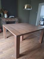 Stronati massief eikenhouten eettafel 145x140 cm 8 personen, 100 tot 150 cm, 100 tot 150 cm, Zo goed als nieuw, Ophalen