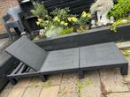 Ligbed alberti grijs antraciet tuinbed verstelbaar tuin, Tuin en Terras, Ligbedden, Ophalen of Verzenden, Zo goed als nieuw, Aluminium