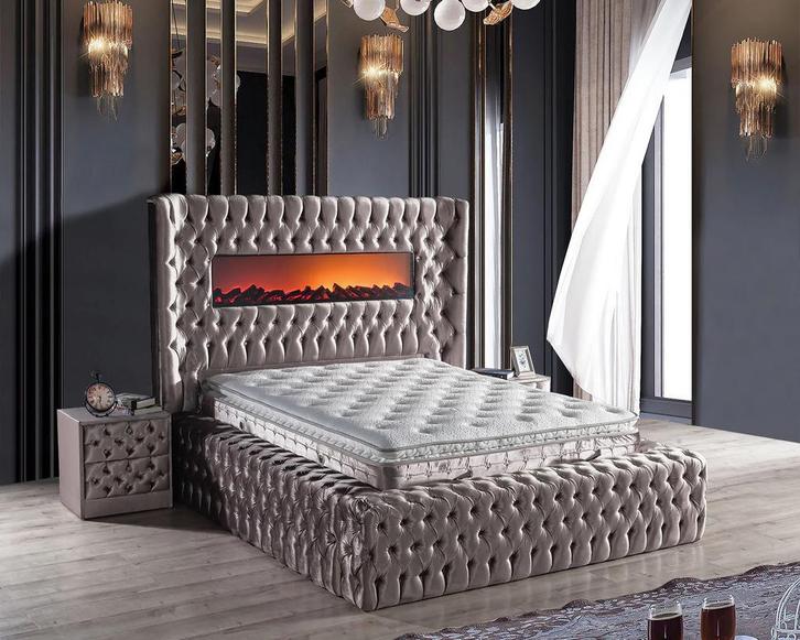 PRACHTIGE RONDE BEDDEN MET SFEERHAARD EN TV LIFT !! 995,-, Huis en Inrichting, Slaapkamer | Bedden, Nieuw, Tweepersoons, Overige maten