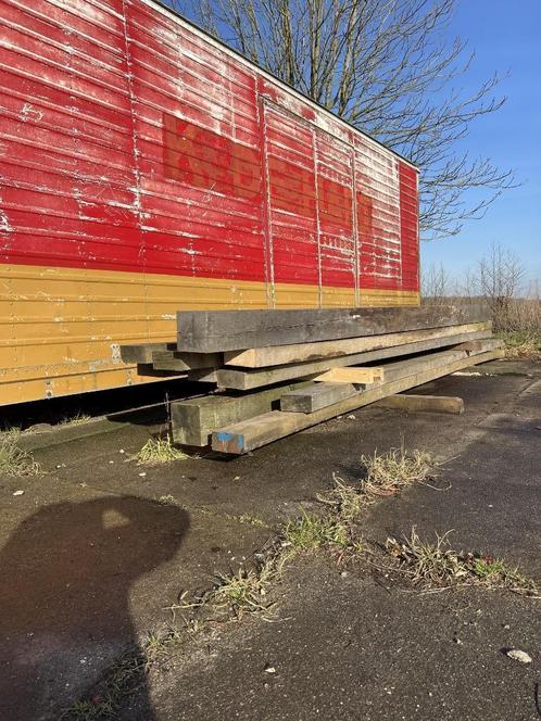 Rest partij eiken houten balken, Tuin en Terras, Palen, Balken en Planken, Zo goed als nieuw, Balken, 250 cm of meer, Ophalen