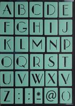 Stencil stickers A4 letters en figuren 08 groen NIEUW