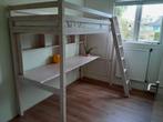 Hoogslaper met buro wit white wash., Ophalen, Gebruikt, Hoogslaper