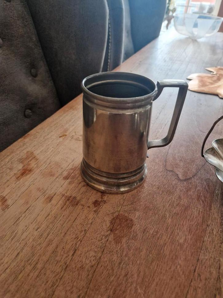 Verzilverde beker "Peltro 95%", Antiek en Kunst, Antiek | Keukenbenodigdheden, Ophalen of Verzenden