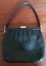 Vintage leer donkerblauw handtas ´50s/'60s, Ophalen of Verzenden, Zo goed als nieuw, Blauw, Handtas