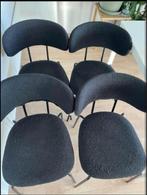 4 black boucle dining chairs, Huis en Inrichting, Stoelen, Ophalen, Gebruikt, Zwart, Vier
