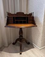 Eikenhouten bureau op draaipoot met vakverdeling, Ophalen of Verzenden