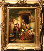 Mooi olieverfpaneel uit 1859, Verzenden