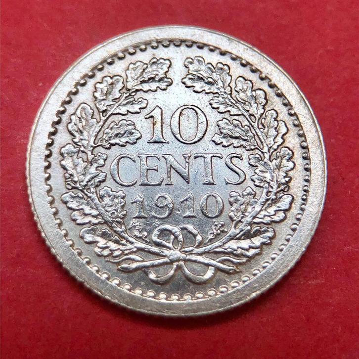 10 cent 1910. Pr., Postzegels en Munten, Munten | Nederland, Losse munt, 10 cent, Koningin Wilhelmina, Zilver, Ophalen of Verzenden