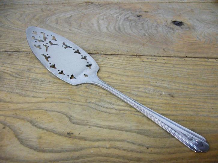 Verzilverde antieke taartschep gemerkt Coronation 1937, Antiek en Kunst, Antiek | Bestek, Ophalen of Verzenden