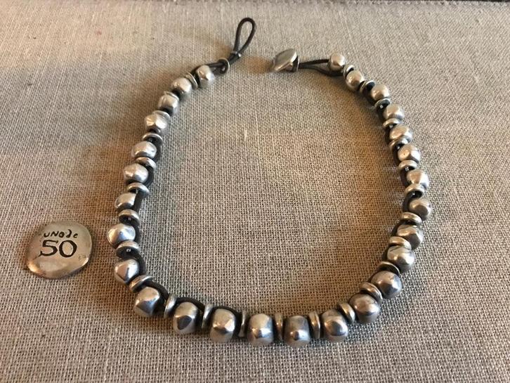 Uno de 50 ketting (129) unisex, Sieraden, Tassen en Uiterlijk, Kettingen, Nieuw, Overige materialen, Zilver, Ophalen of Verzenden