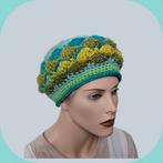 Gehaakte Baret - Groentinten - Handgemaakt, Verzenden, Hoed, Nieuw, One size fits all