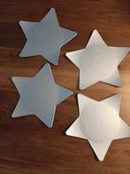 4 onderbordjes ster zilver, Ophalen, Zo goed als nieuw