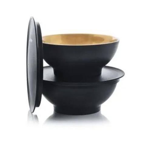 Tupperware Allegra Kommenset 2 delig 275ml  Zwart/ Goud, Huis en Inrichting, Keuken | Tupperware, Nieuw, Ophalen of Verzenden