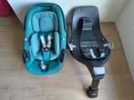 Maxi Cosi Pebbles 360 green + Familyfix, Ophalen, Zo goed als nieuw, Maxi-Cosi, Isofix