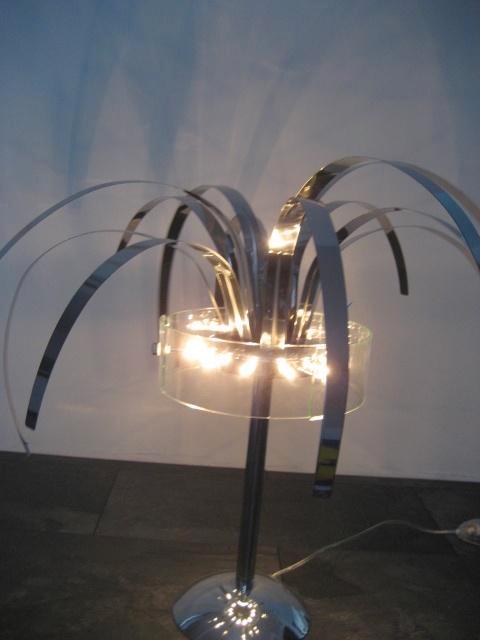 2 Palmdesign tafellampen, Huis en Inrichting, Lampen | Tafellampen, Zo goed als nieuw, 50 tot 75 cm, Glas, Metaal, Ophalen of Verzenden