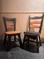 Eetkamerstoelen massief eiken, Ophalen, Zo goed als nieuw, Bruin