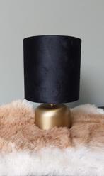 Tafellamp zwart velvet kap goud metaal Lamp H22 lampje Nieuw, Huis en Inrichting, Lampen | Tafellampen, Minder dan 50 cm, Nieuw