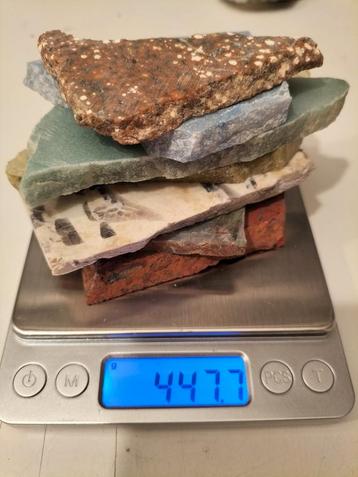 7 mineralen plakken voor cabochon te slijpen  beschikbaar voor biedingen