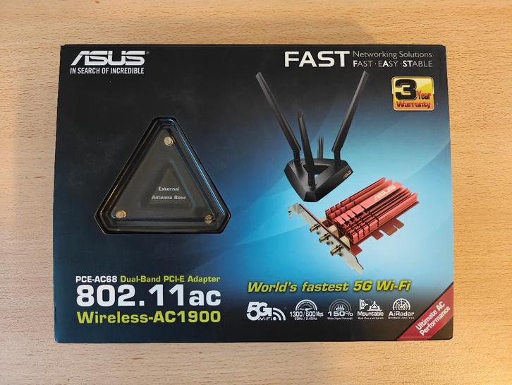 Asus PCE-AC68 Wifi Netwerkkaart, Computers en Software, Netwerkkaarten, Gebruikt, Intern, Ophalen of Verzenden