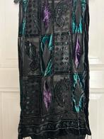 Zwarte sjaal met fluweel, Ophalen of Verzenden, Zo goed als nieuw, Maat 42/44 (L), Sjaal